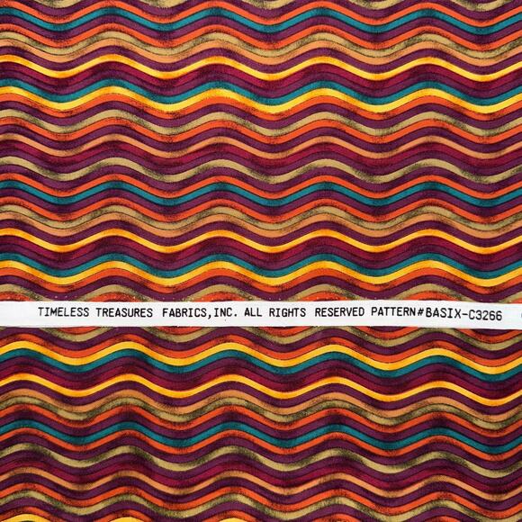 Timeless Treasures Wavy Striped Desert Dunes Cotton Fabric Print - 1/2 Yard - Picture 7 of 8